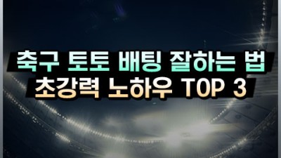 스포츠토토 축구 배팅 잘하는 법 3가지 :: 토토 고수익 비결